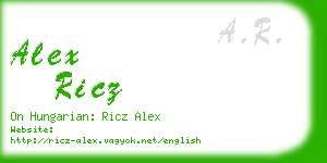 alex ricz business card